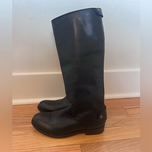Frye Leather Black Melissa Button Back Zip Riding Knee Boots 3470835 size 7.5